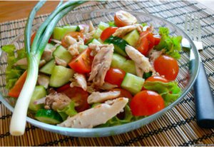 Как приготовить вкусный и низкокалорийный салат с курицей