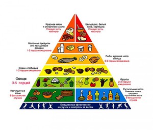 Правильное питание для снижения холестерина - пирамида продуктов.