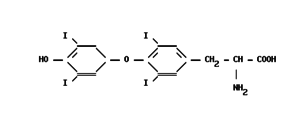 Формула действующего вещества thyroxin 