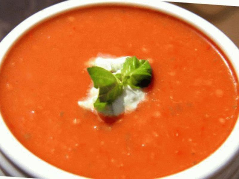 Томатный диетический суп  - яркие краски и море витаминов